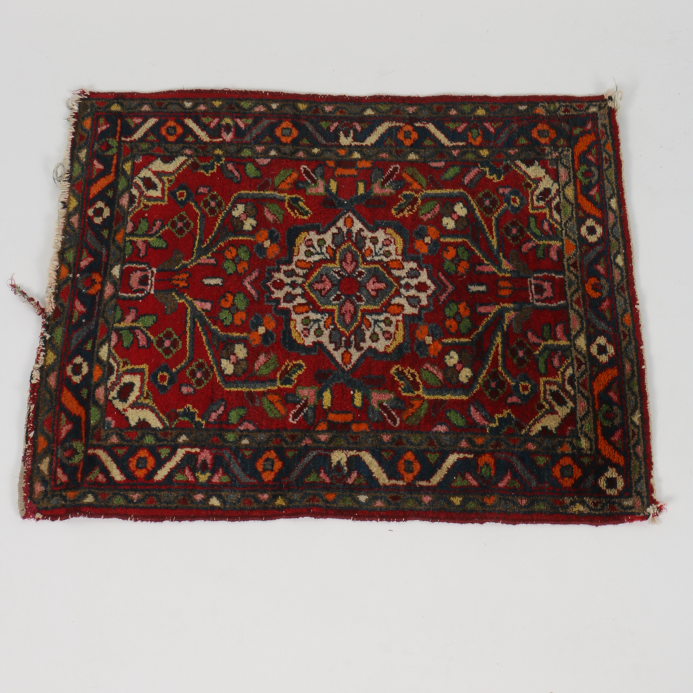 Vintage Hand Knotted Turkish Accent Rug