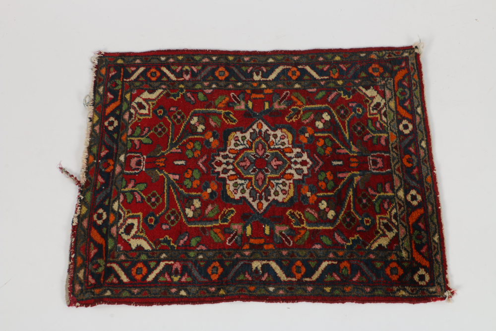 Vintage Hand Knotted Turkish Accent Rug