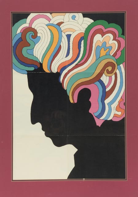 Original Milton Glaser 1966 Bob Dylan Slip Cover Poster