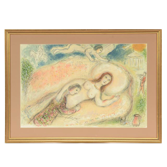 Marc Chagall Signed Lithograph "Circe" from "Odyssey I" Series