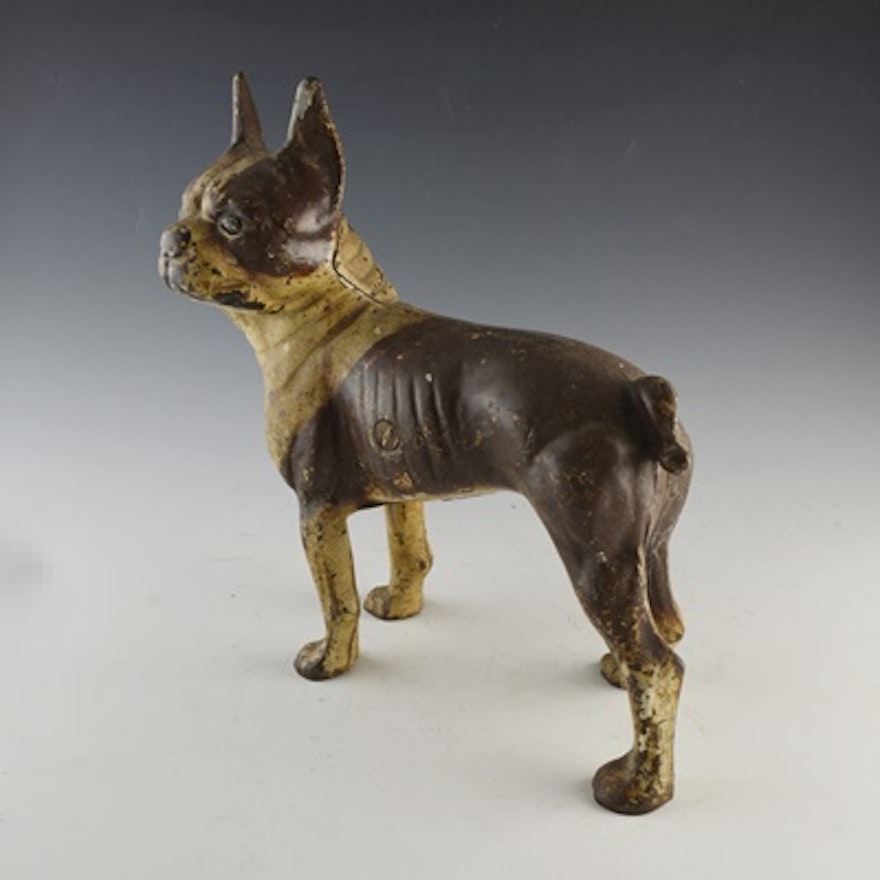 Vintage Cast Iron Boston Terrier Door Stop