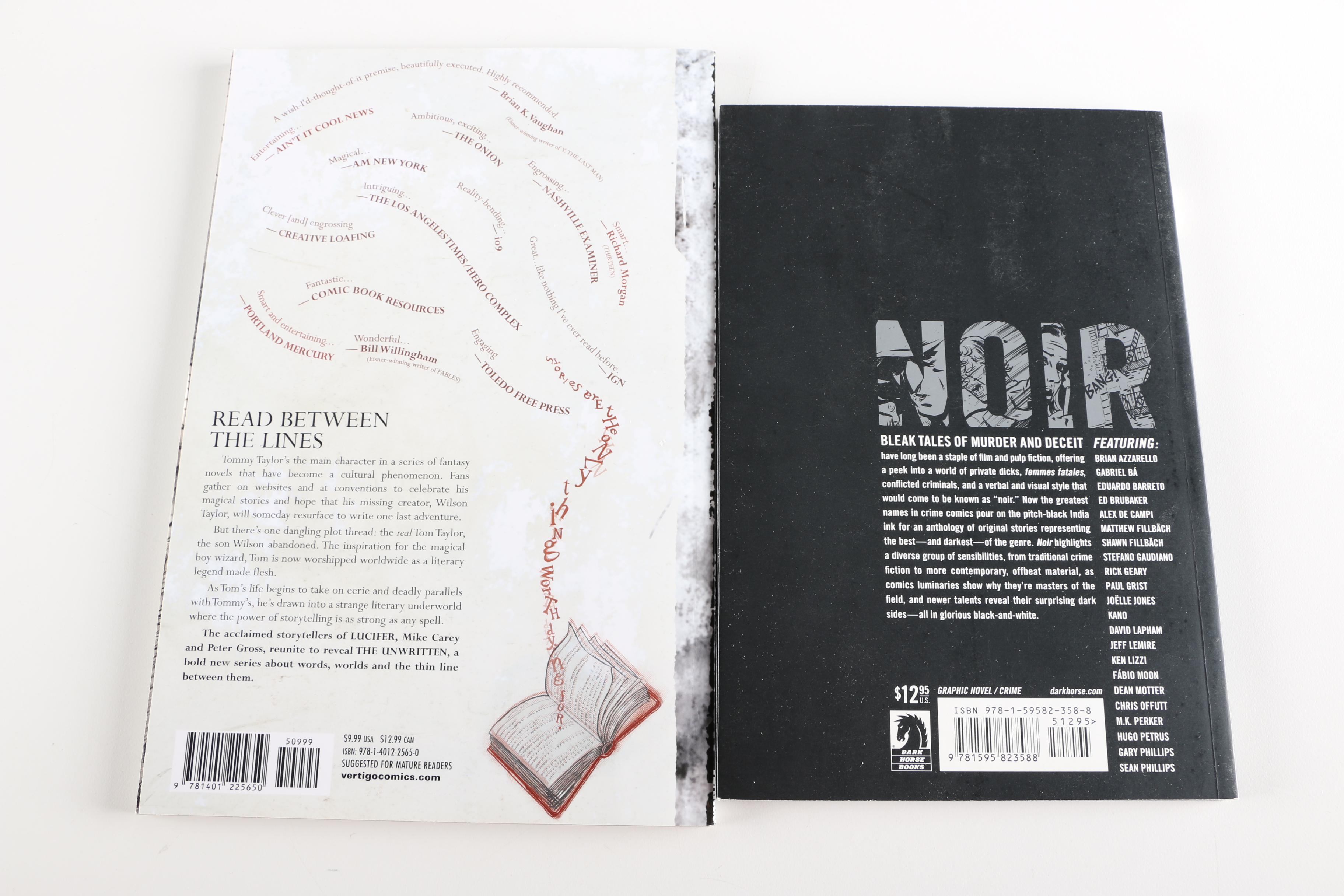 Modern Age "Dark Entries", "Noir" and "The Unwritten" Graphic Novels