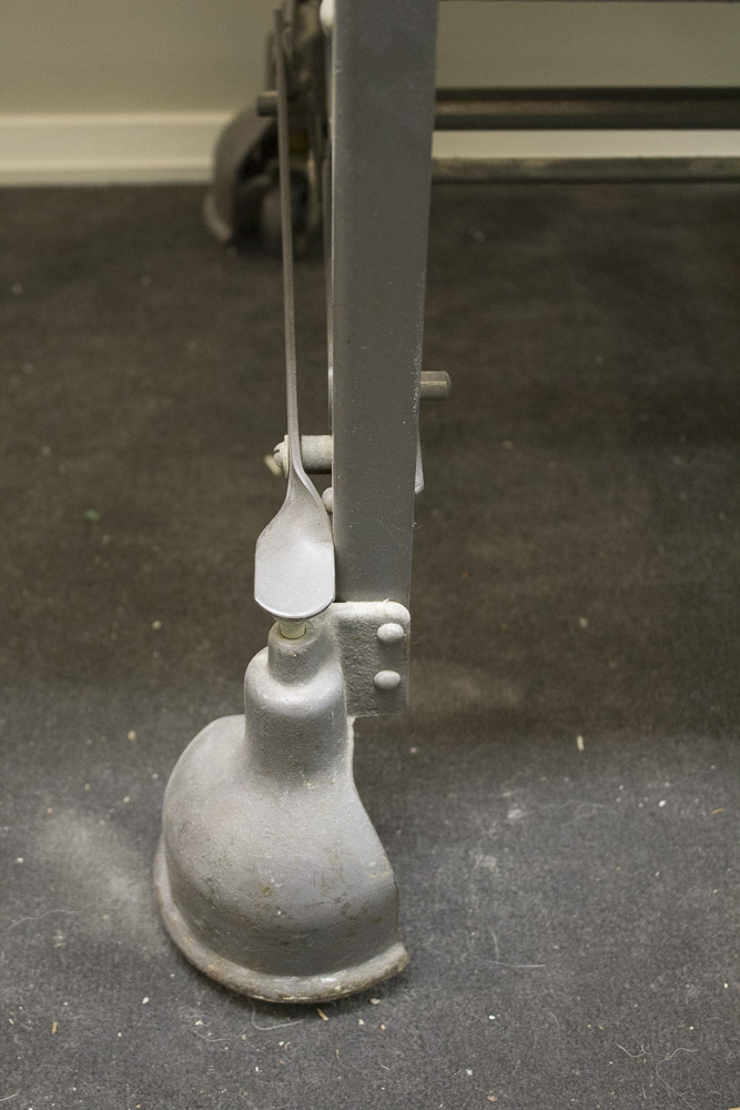 Vintage Metal And Wood Rolling Office Cart/Desk