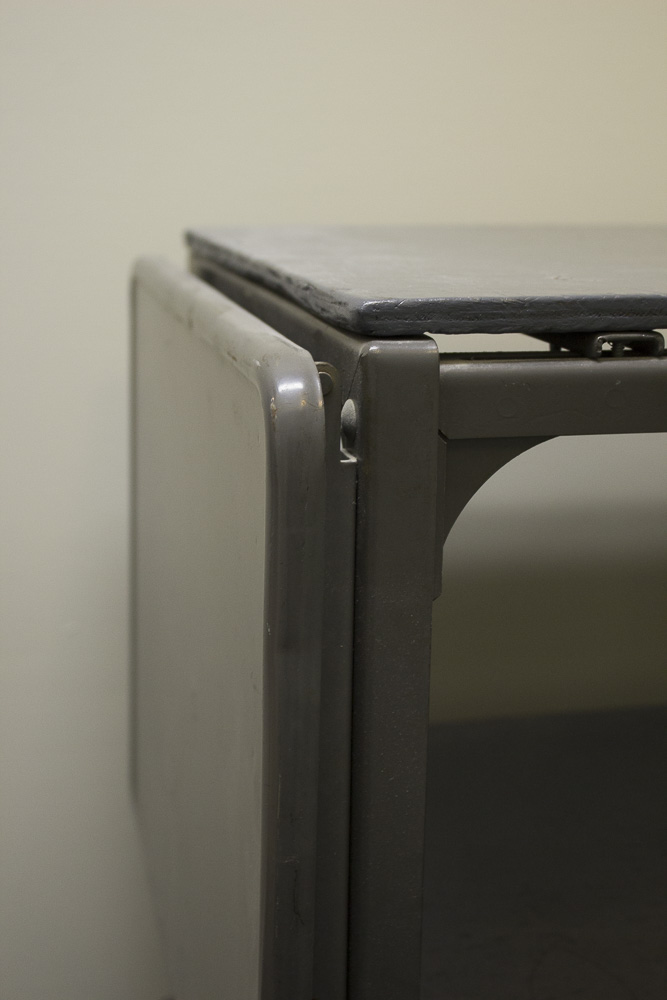 Vintage Metal And Wood Rolling Office Cart/Desk