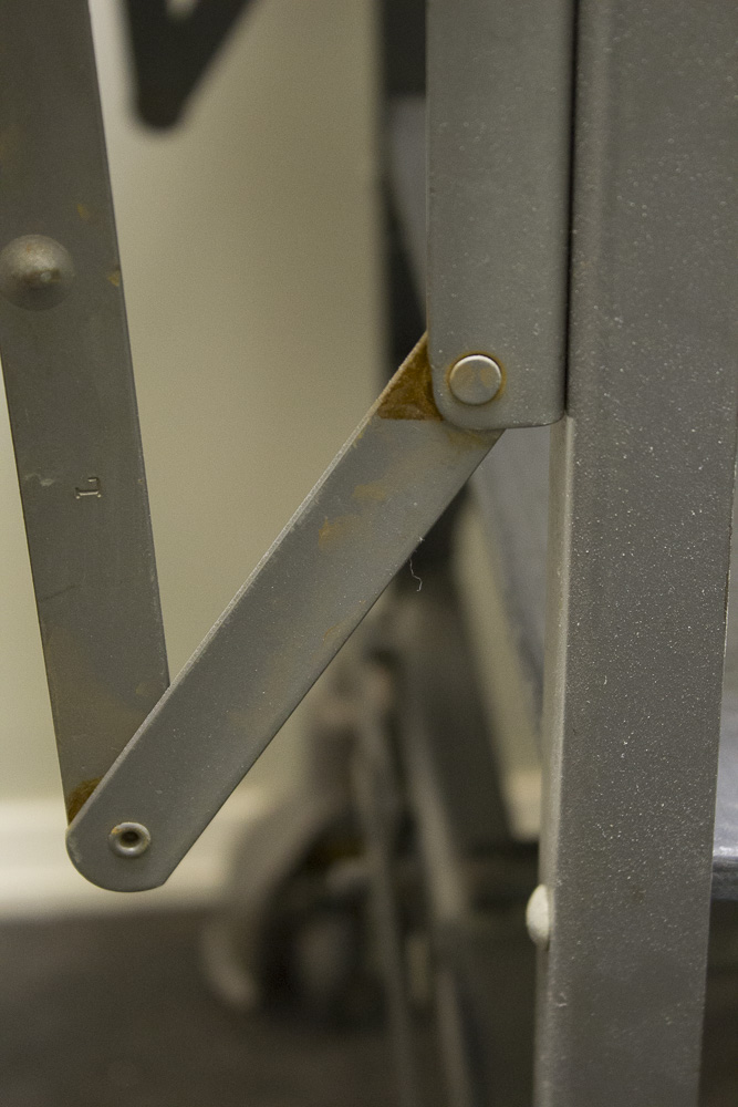 Vintage Metal And Wood Rolling Office Cart/Desk