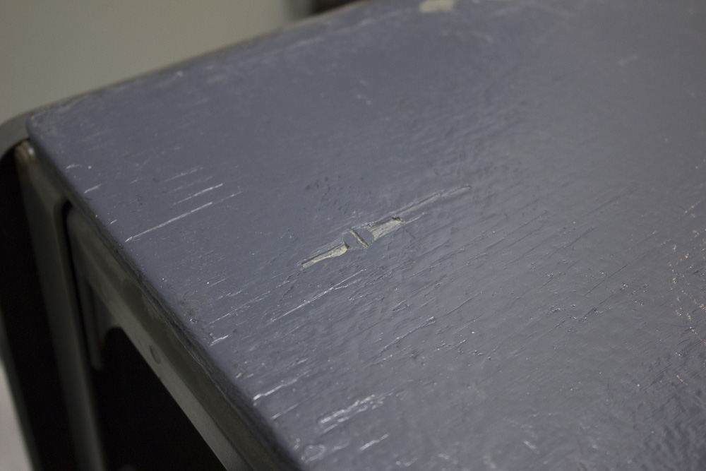 Vintage Metal And Wood Rolling Office Cart/Desk