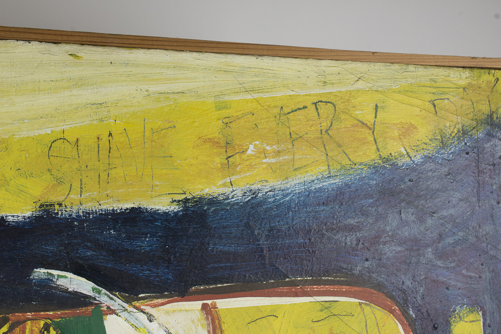 K. O'Brien Oil on Canvas Painting of Man Screaming After Shaving