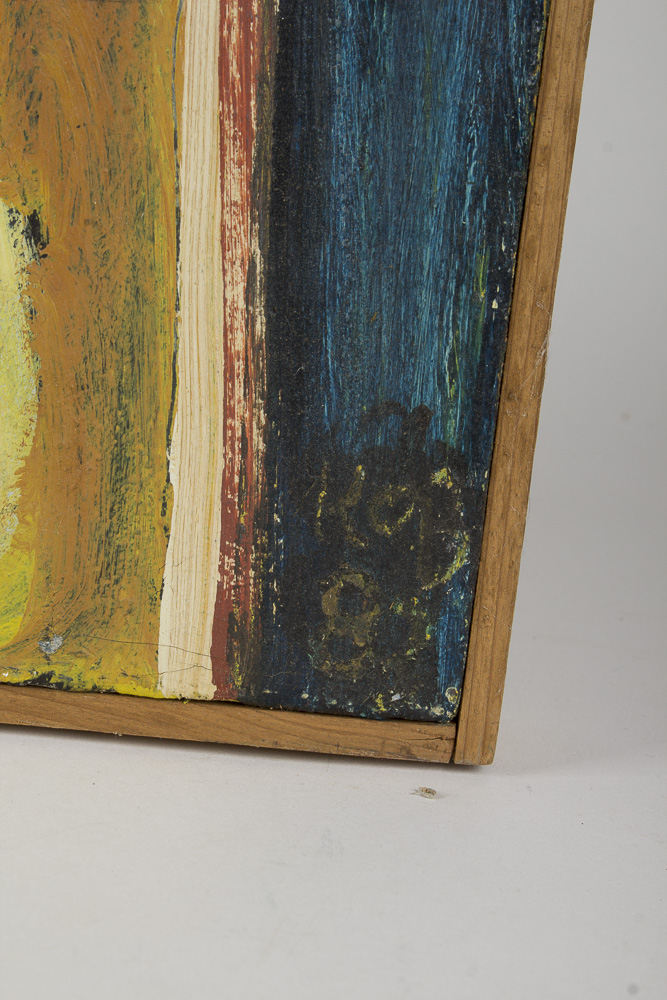 K. O'Brien Oil on Canvas Painting of Man Screaming After Shaving