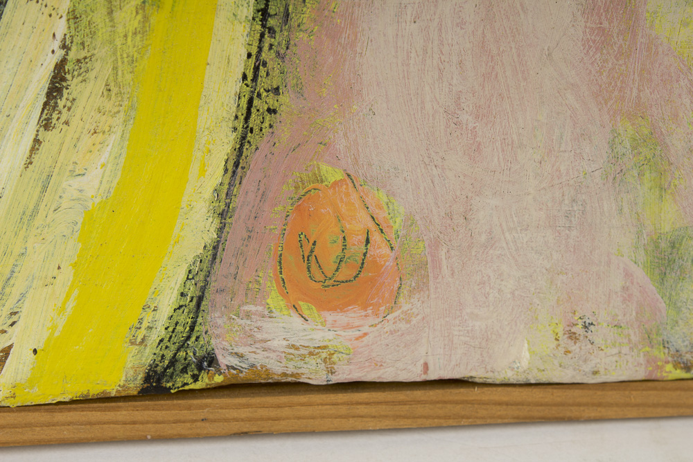 K. O'Brien Oil on Canvas Painting of Man Screaming After Shaving