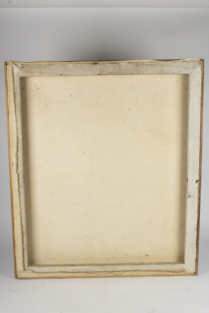 K. O'Brien Oil on Canvas Painting of Man Screaming After Shaving