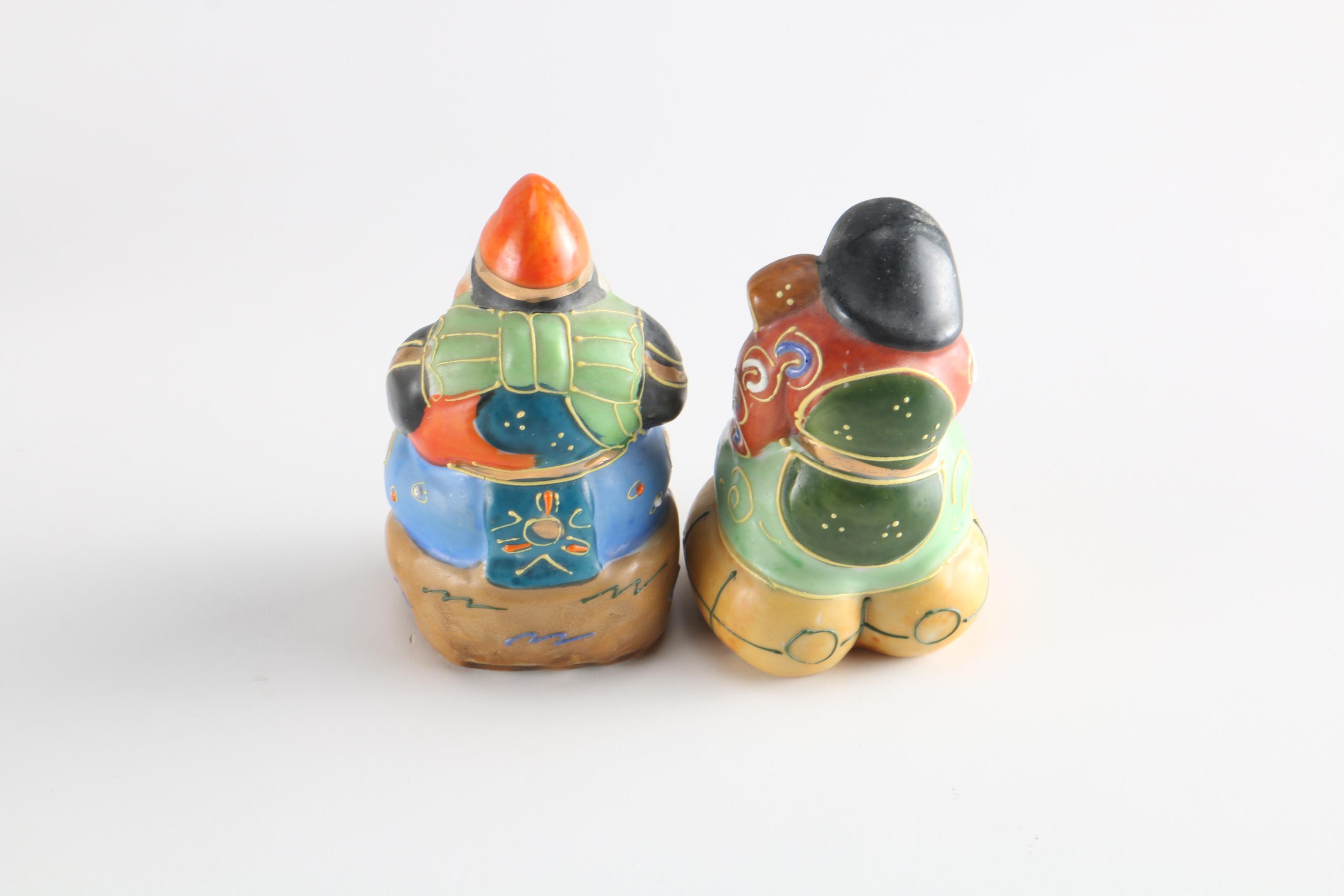 Japanese Kutani Ware Seven Lucky Gods Figurines