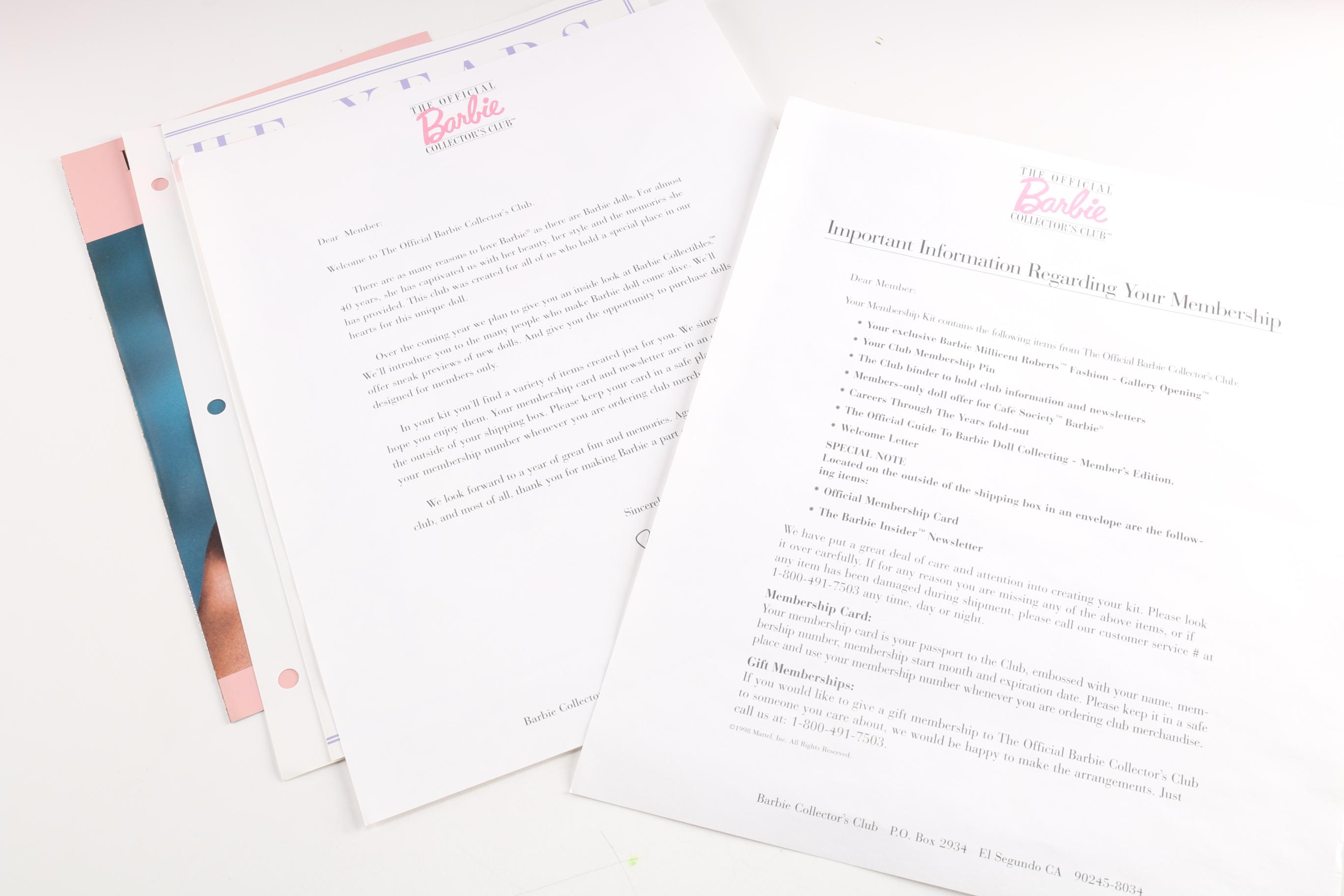 Selection of Barbie Collector's Club Dolls