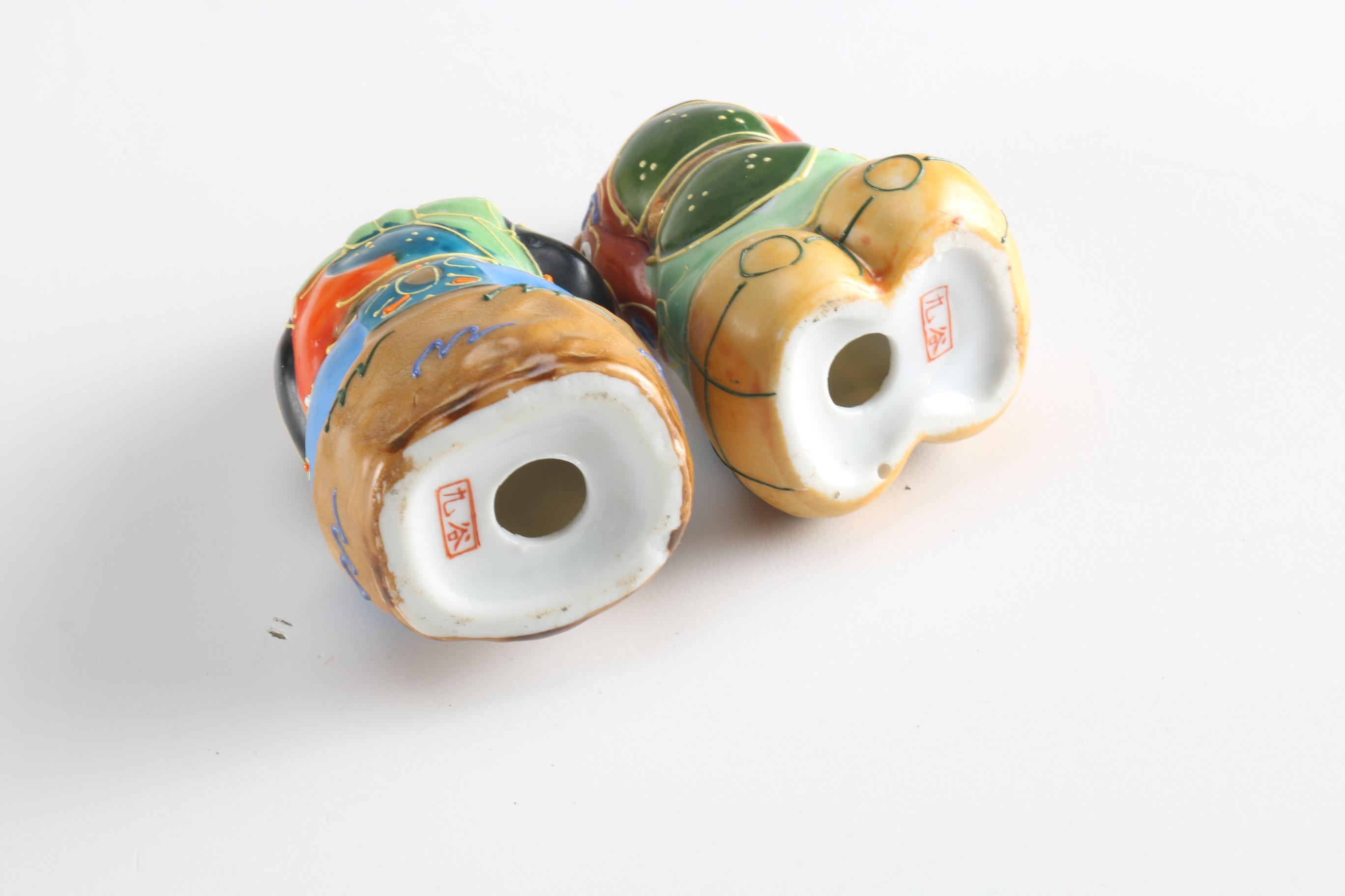 Japanese Kutani Ware Seven Lucky Gods Figurines