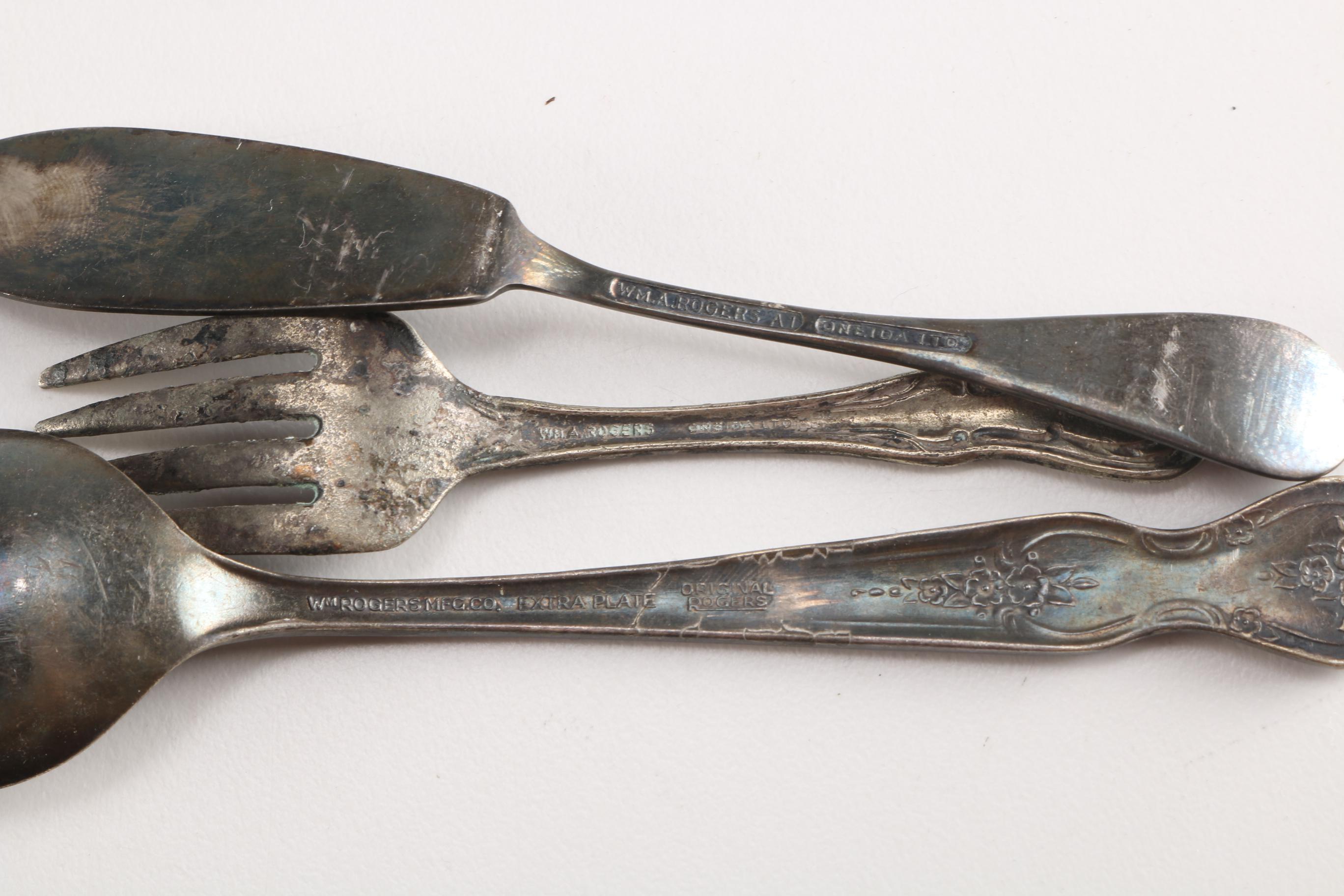 Vintage Kitchen Tools Including Silver Plate Flatware