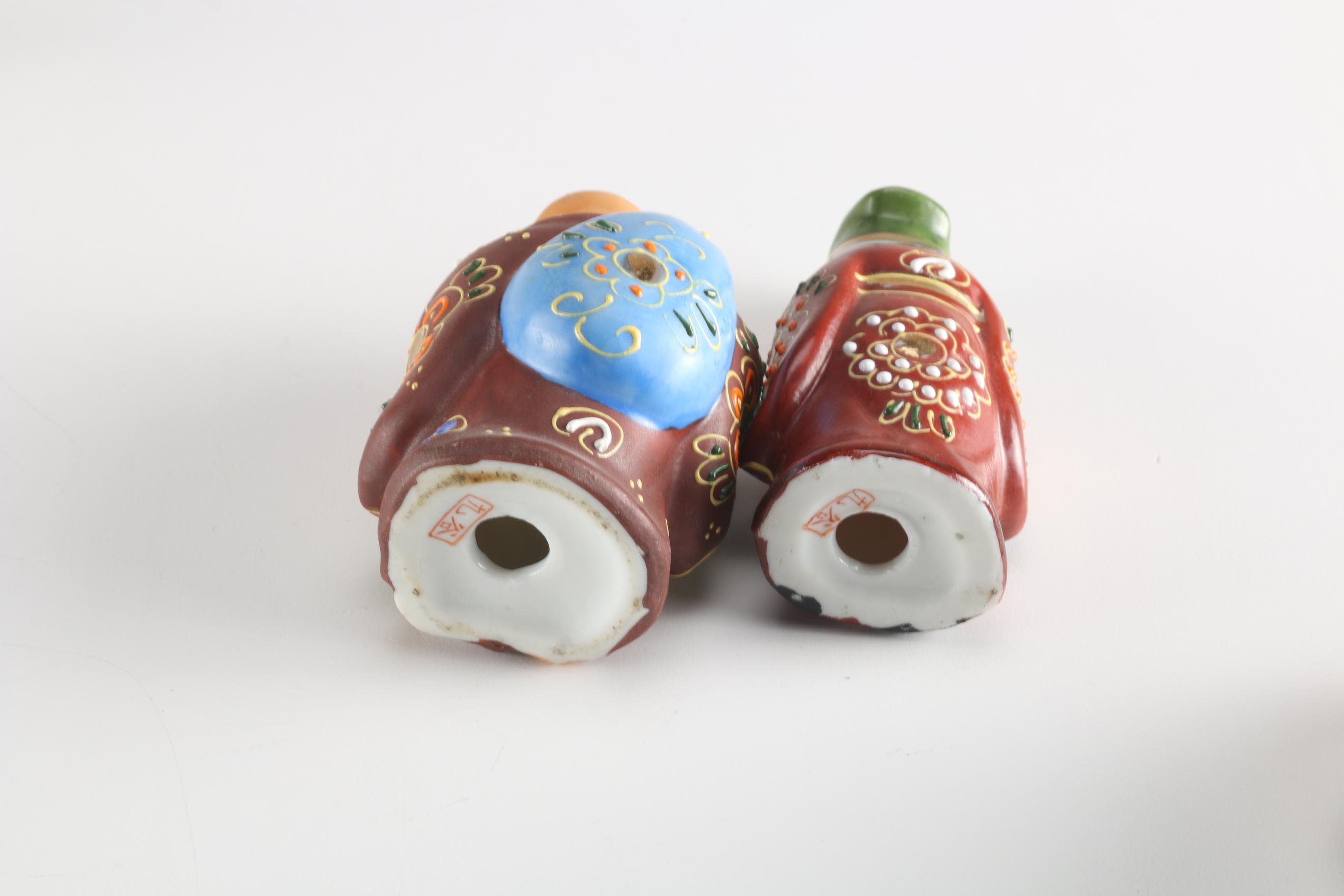 Japanese Kutani Ware Seven Lucky Gods Figurines