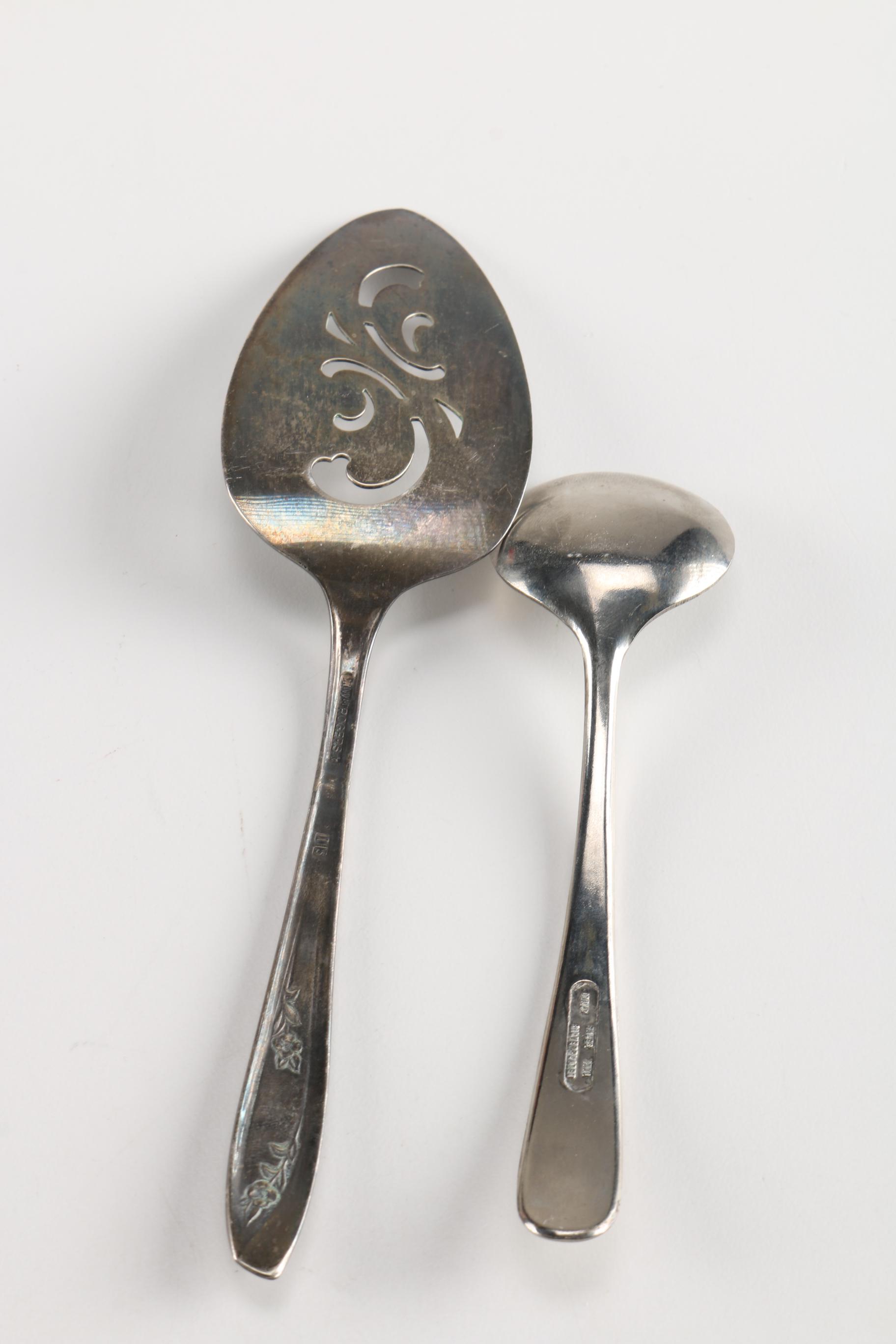 Vintage Kitchen Tools Including Silver Plate Flatware