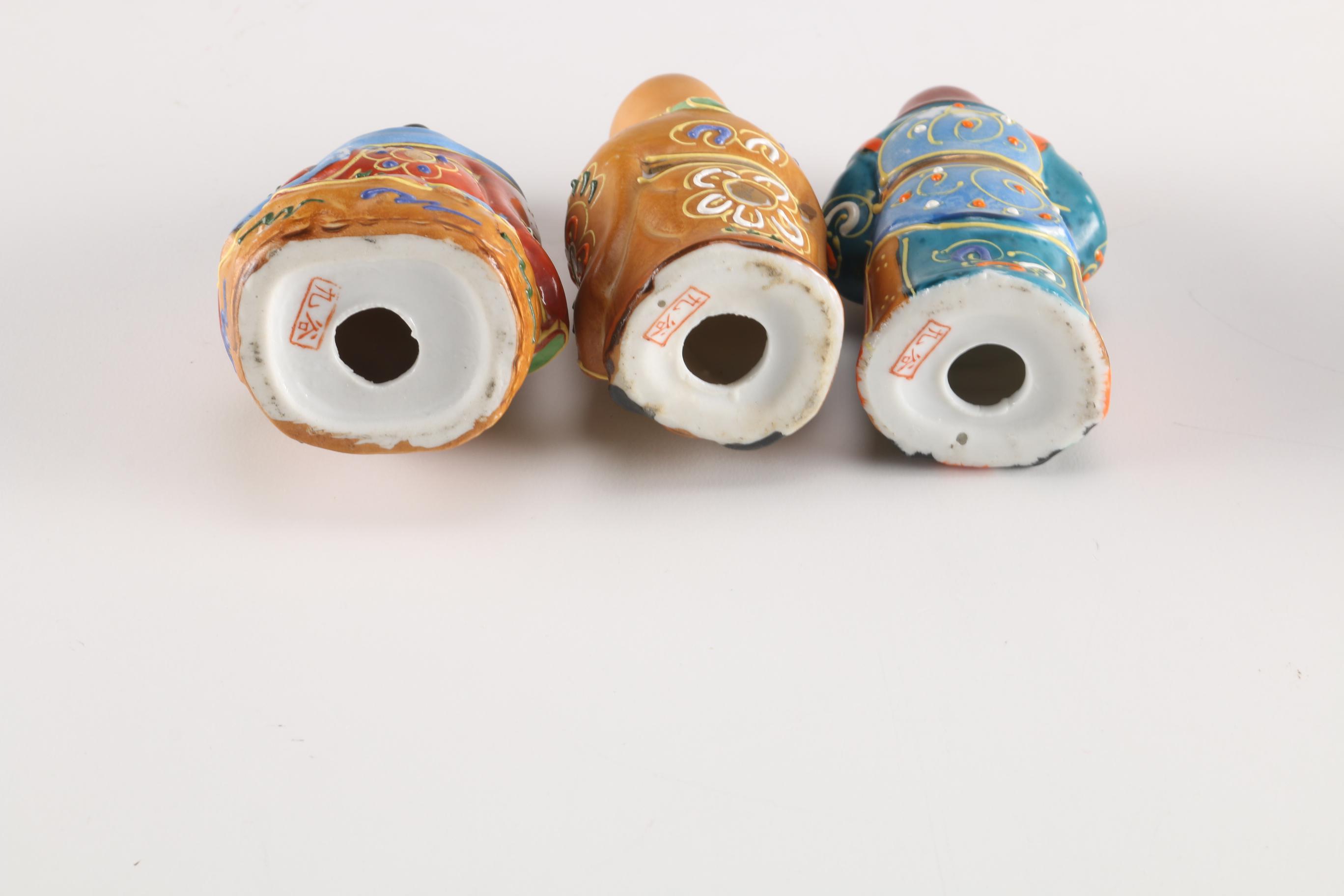 Japanese Kutani Ware Seven Lucky Gods Figurines