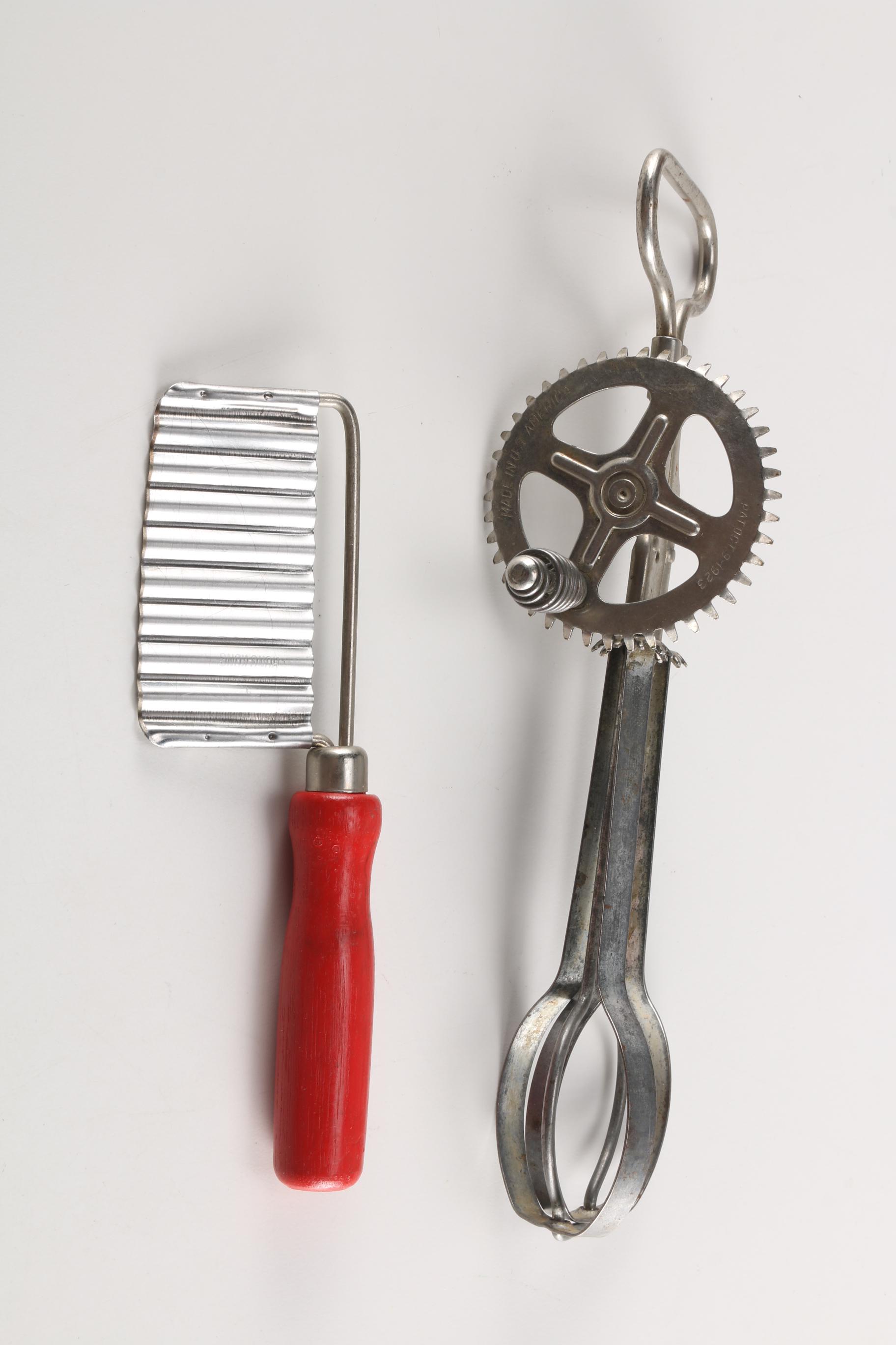 Vintage Kitchen Tools Including Silver Plate Flatware