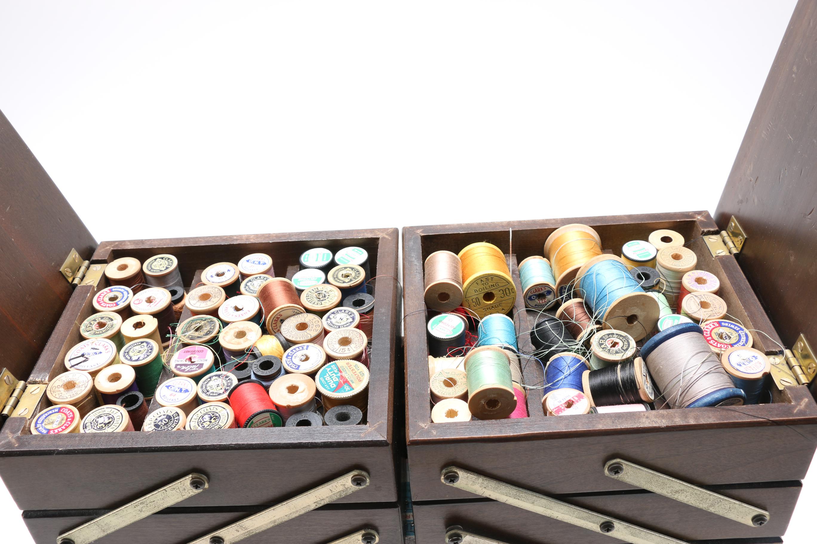 Sewing Table With Supplies