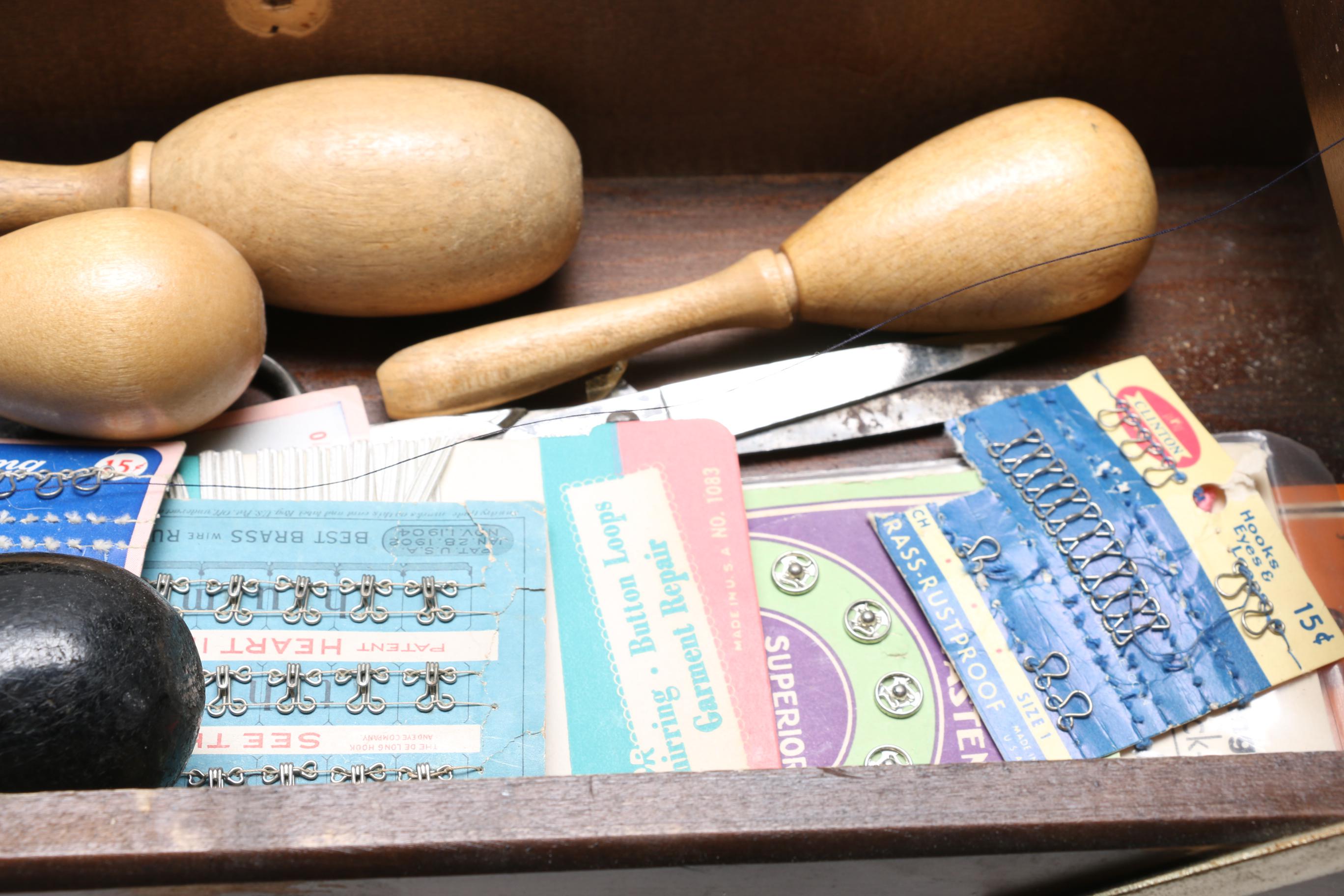 Sewing Table With Supplies