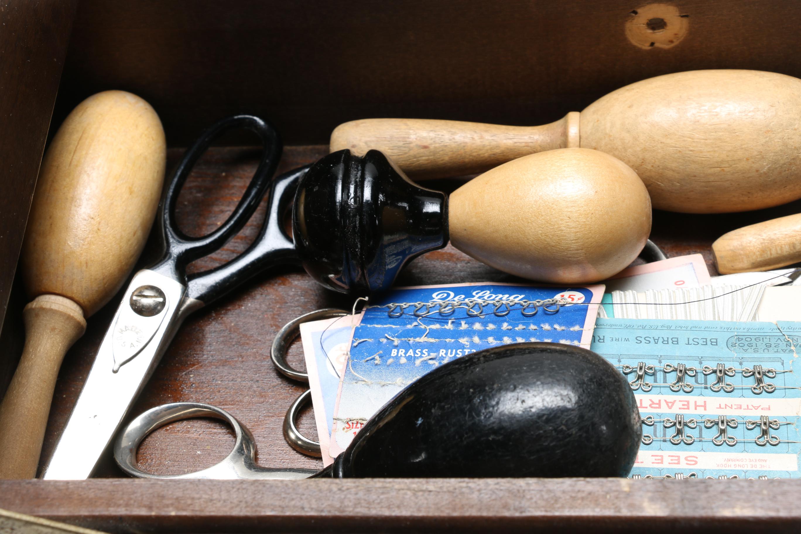 Sewing Table With Supplies