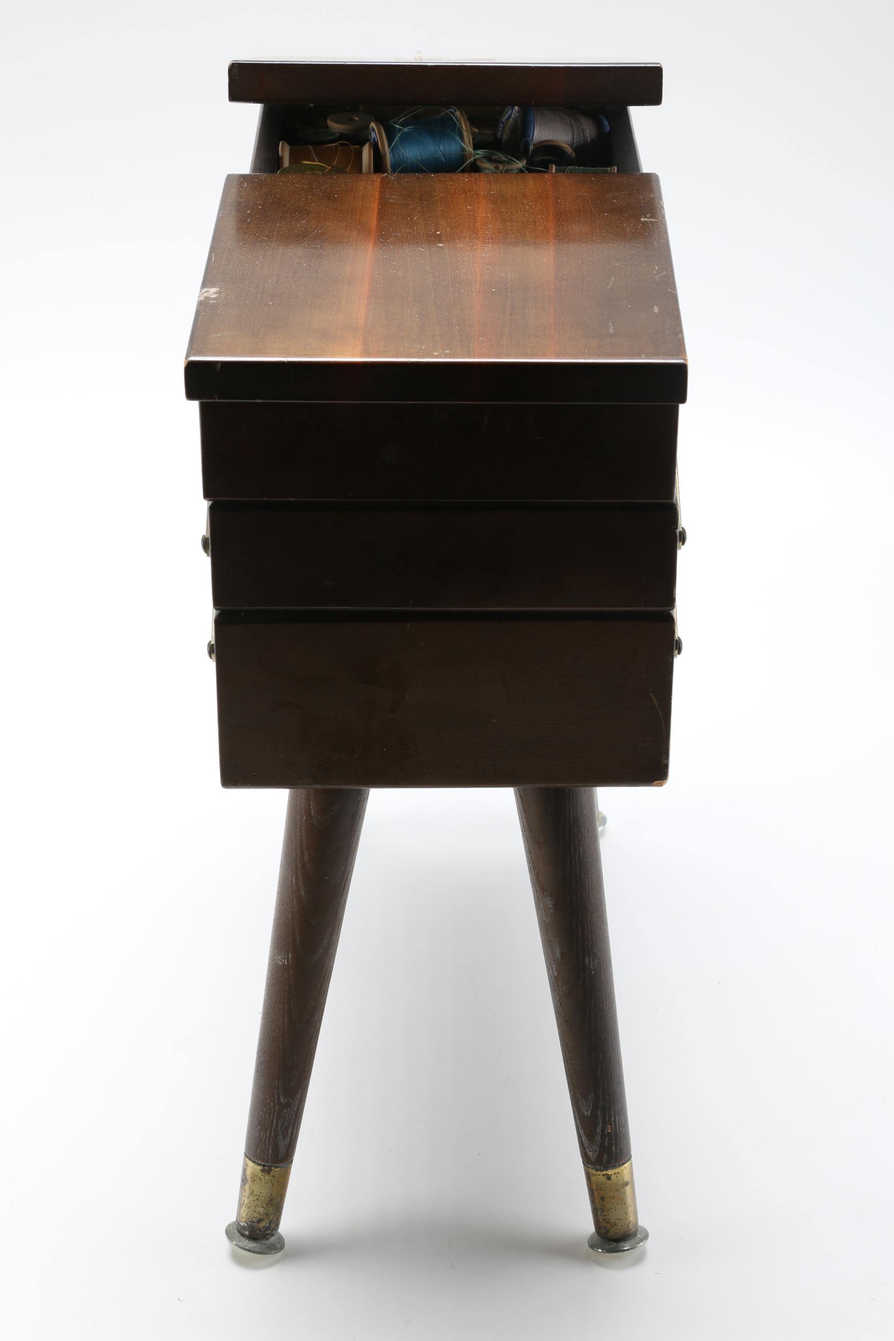 Sewing Table With Supplies