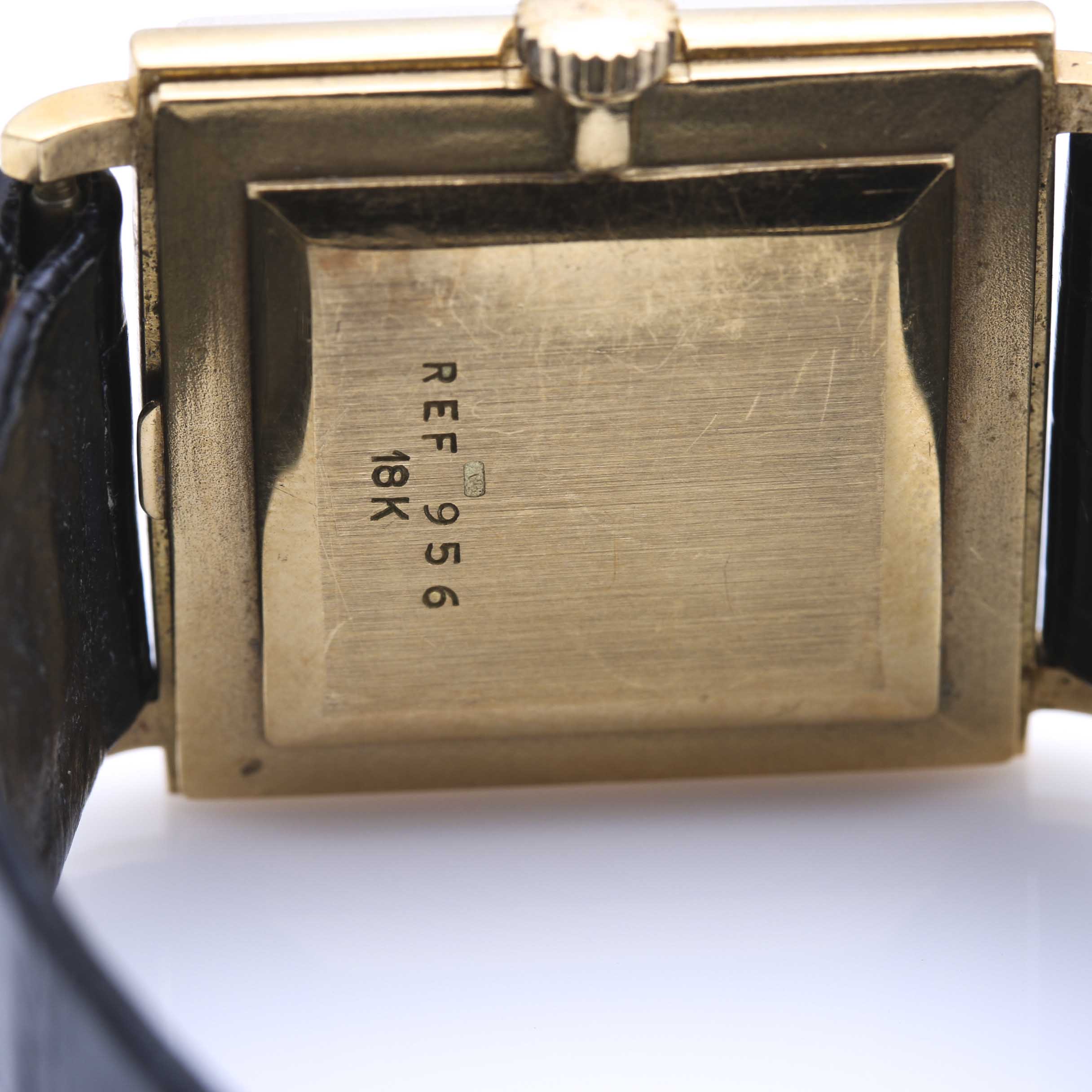 18K Gold and Black Leather Bucherer Watch