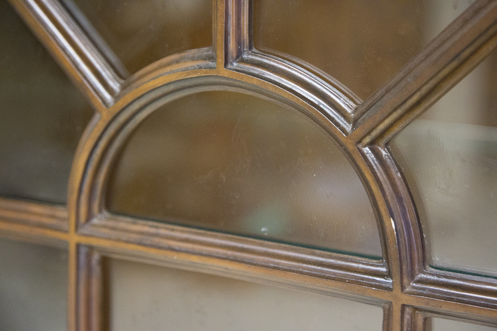 Oak Veneer Lighted Display Cabinet