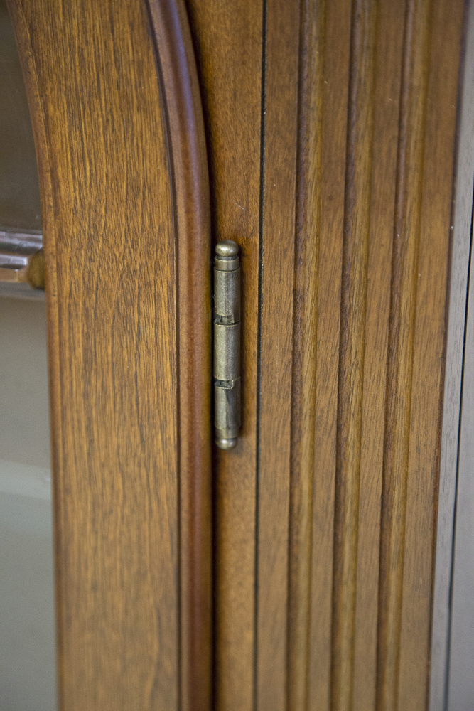 Oak Veneer Lighted Display Cabinet
