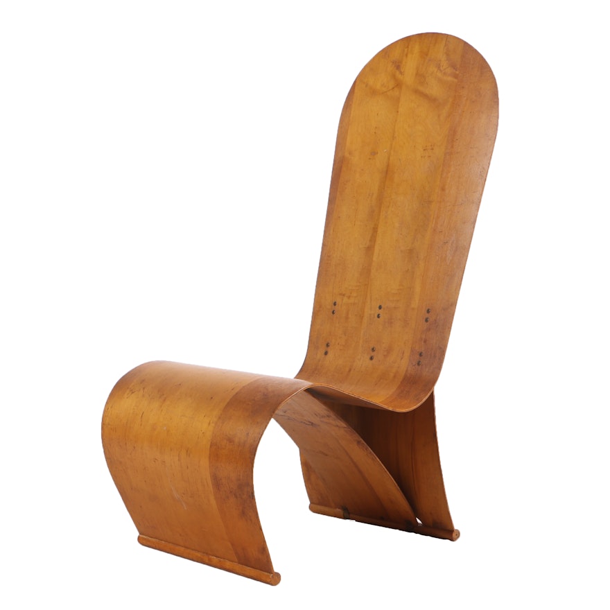 Rare Herbert Von Thaden Bent Plywood Lounge Chair Circa 1940s