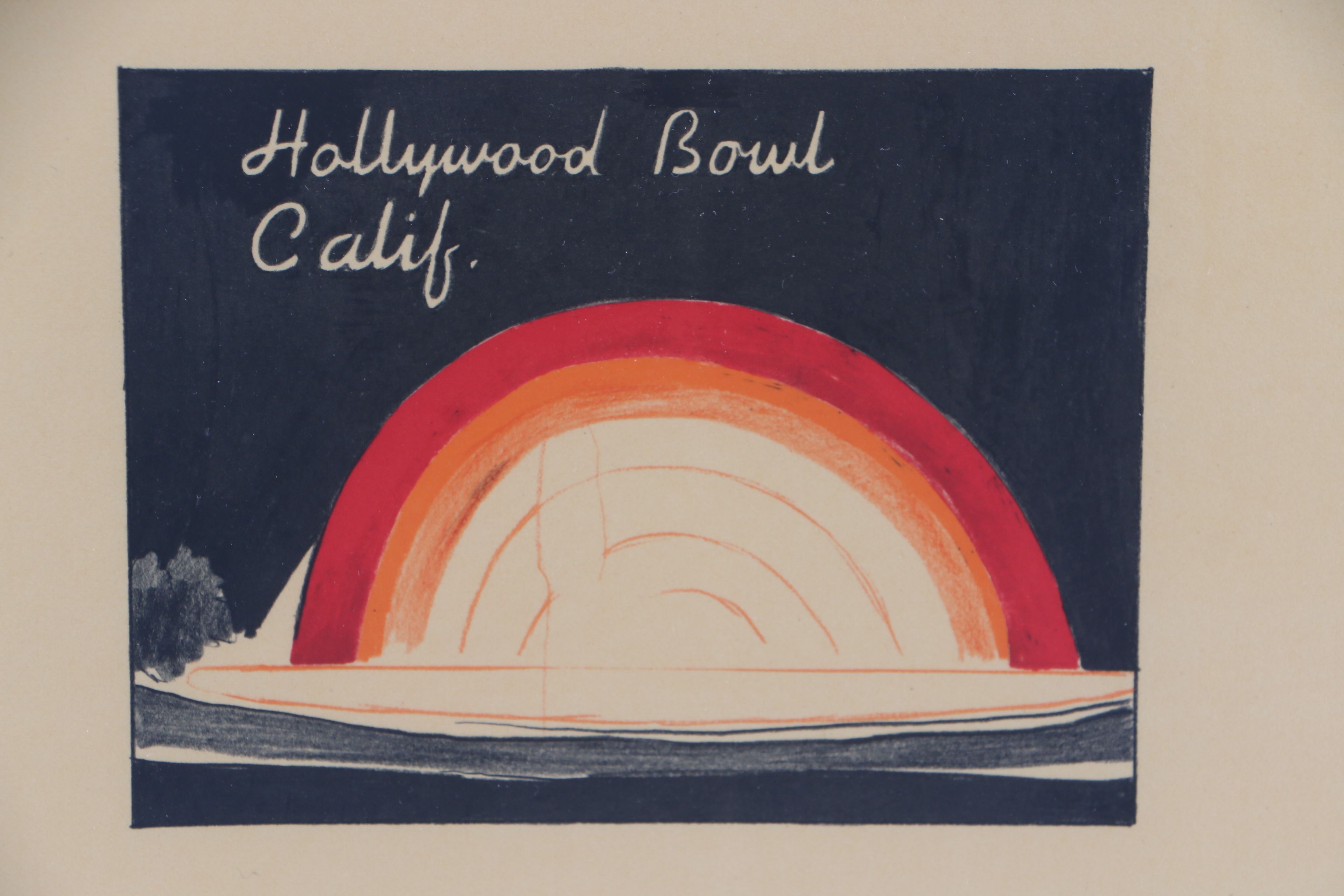 David Hockney Serigraph on Paper  "Hollywood Bowl Calif."