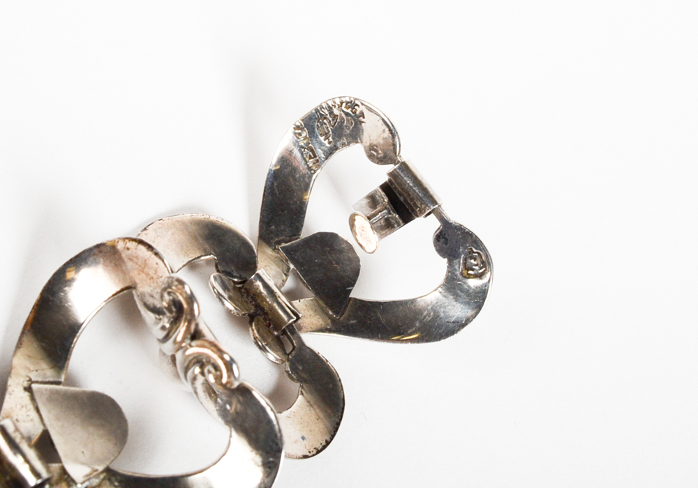 Sterling Silver Heart Shaped Link Bracelet