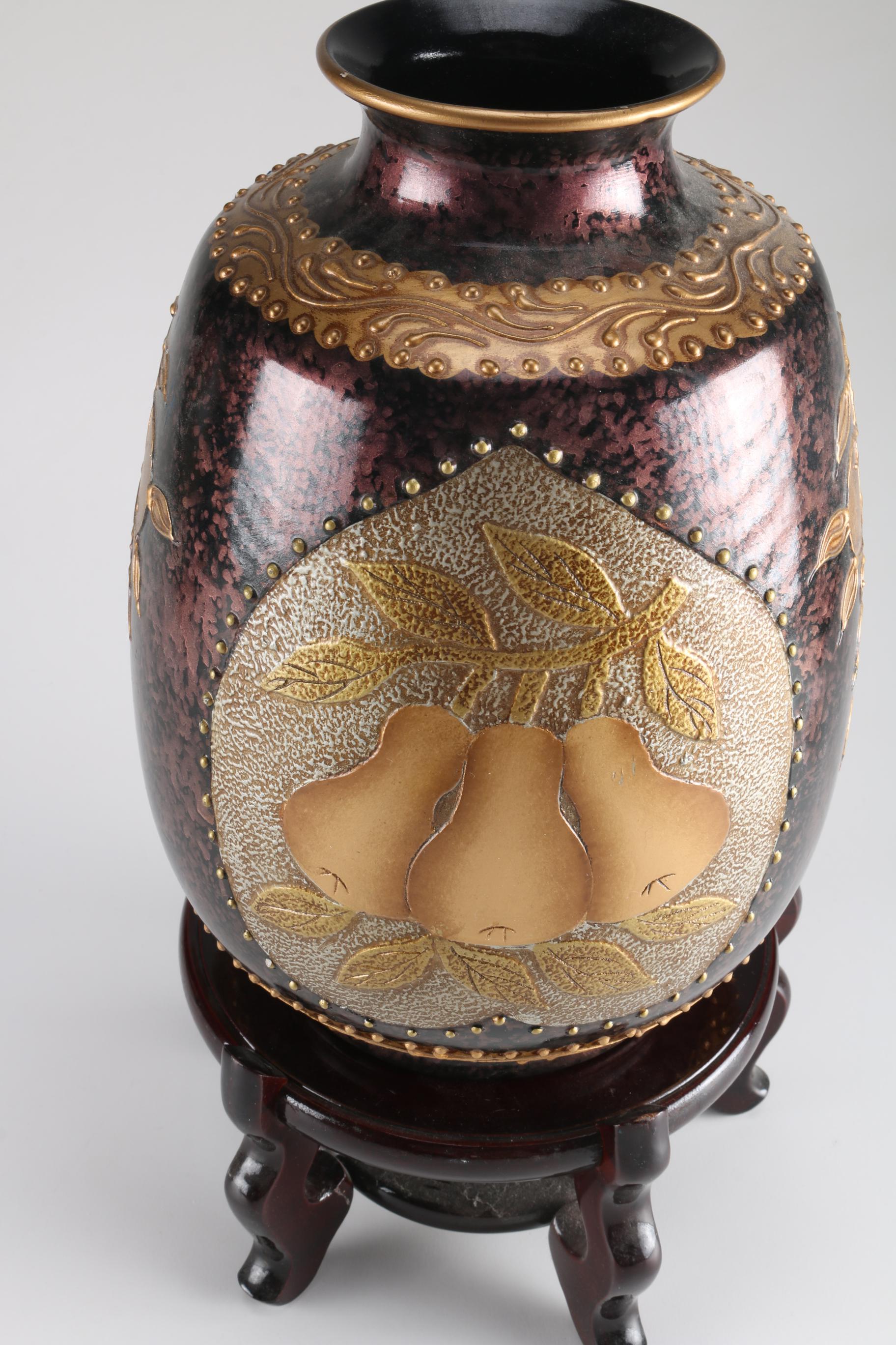 Decorative Ceramic Vase with Pedestal