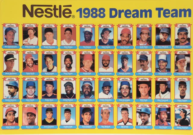 1988 Nestle Baseball Uncut Sheet
