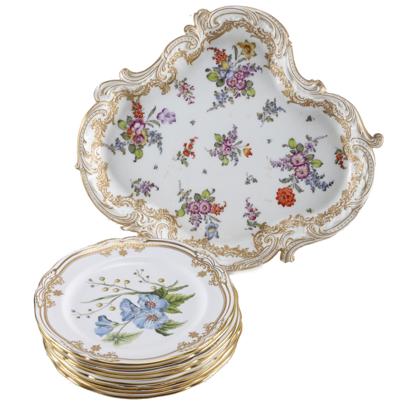 Spode "Stafford Flowers" China Plates and Tray
