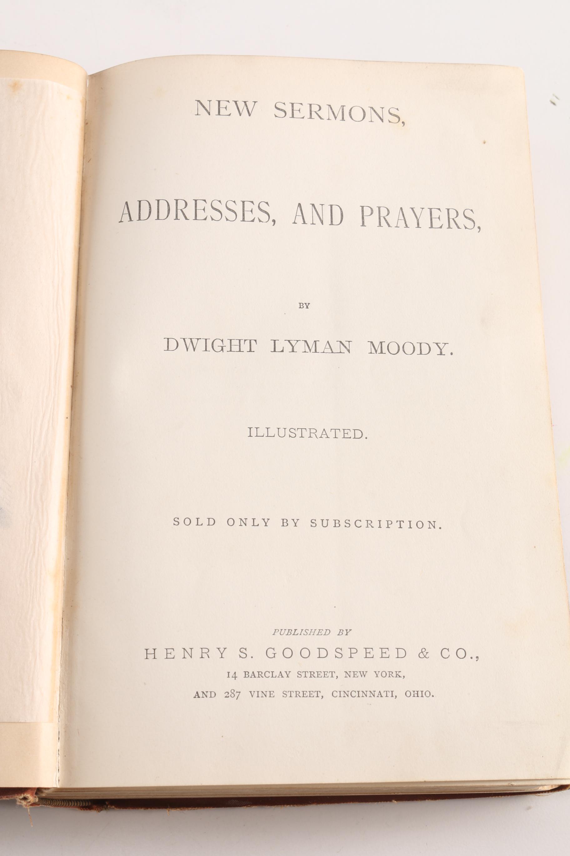 1877 "New Sermons, Addresses, and Prayers" by D. L. Moody