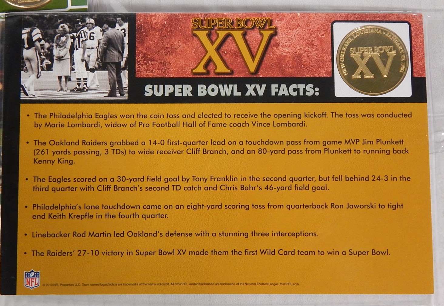 Danbury Mint NFL Super Bowl Flip Coin Collection