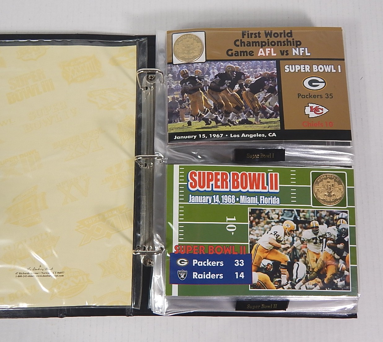 Danbury Mint NFL Super Bowl Flip Coin Collection