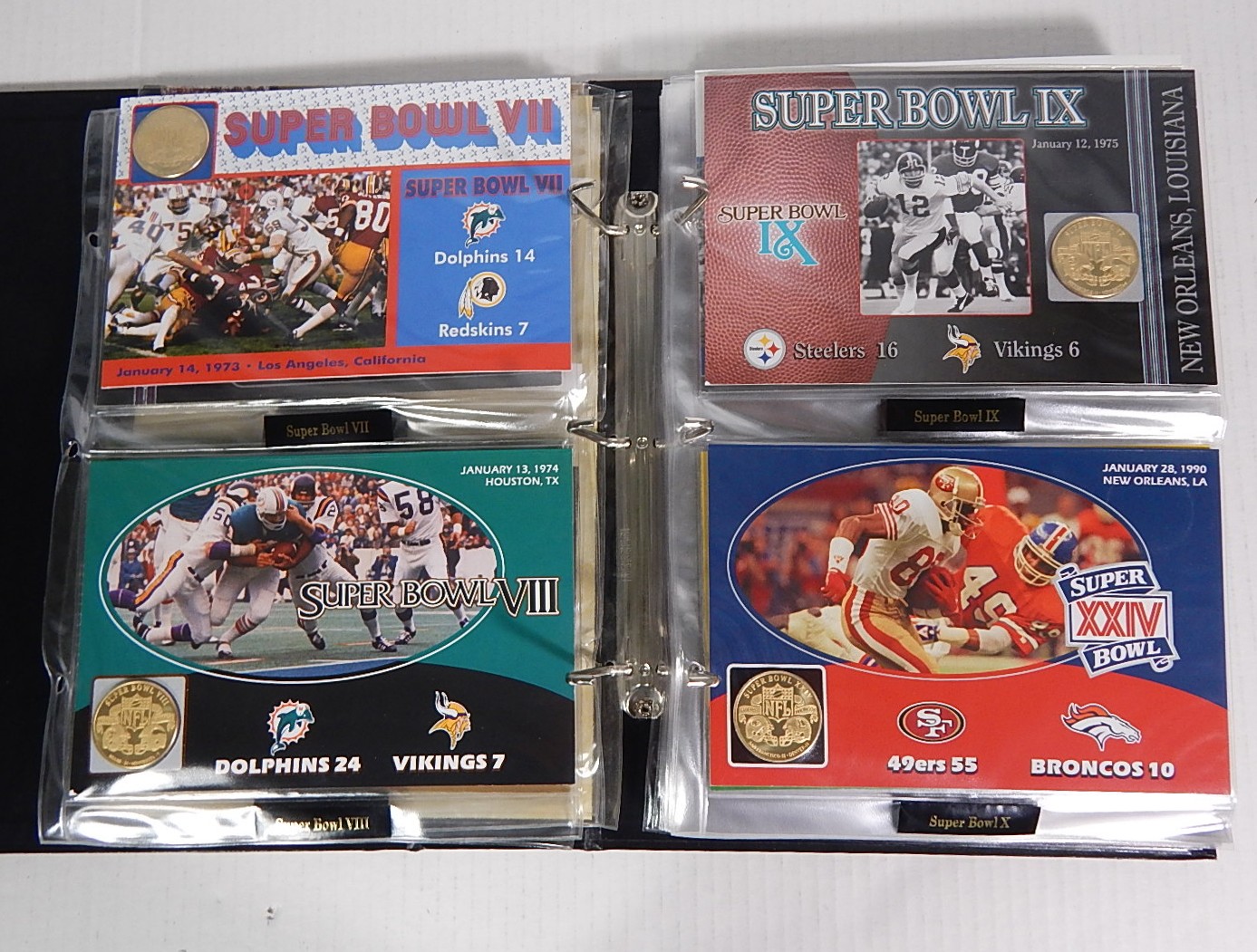 Danbury Mint NFL Super Bowl Flip Coin Collection