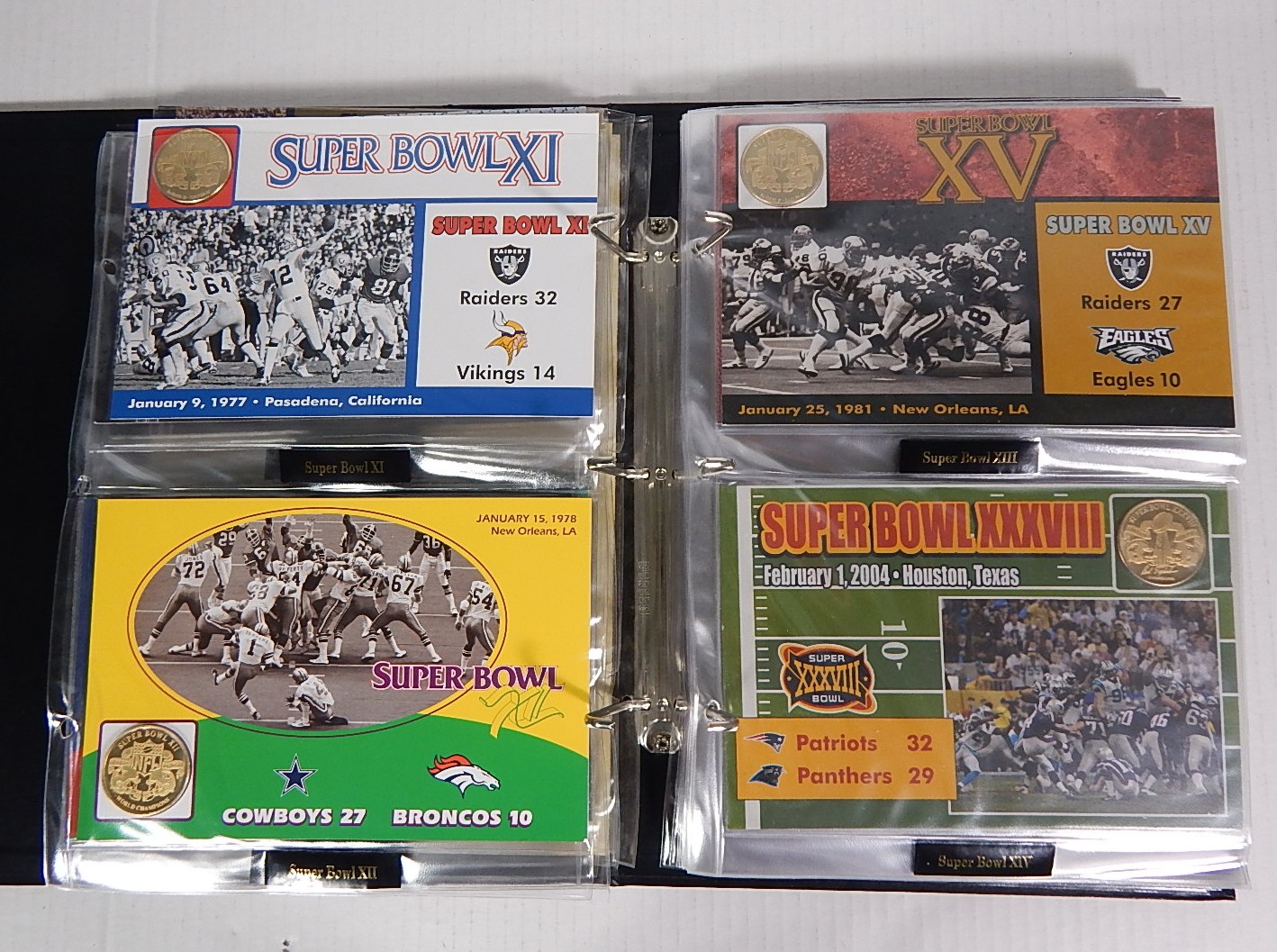 Danbury Mint NFL Super Bowl Flip Coin Collection