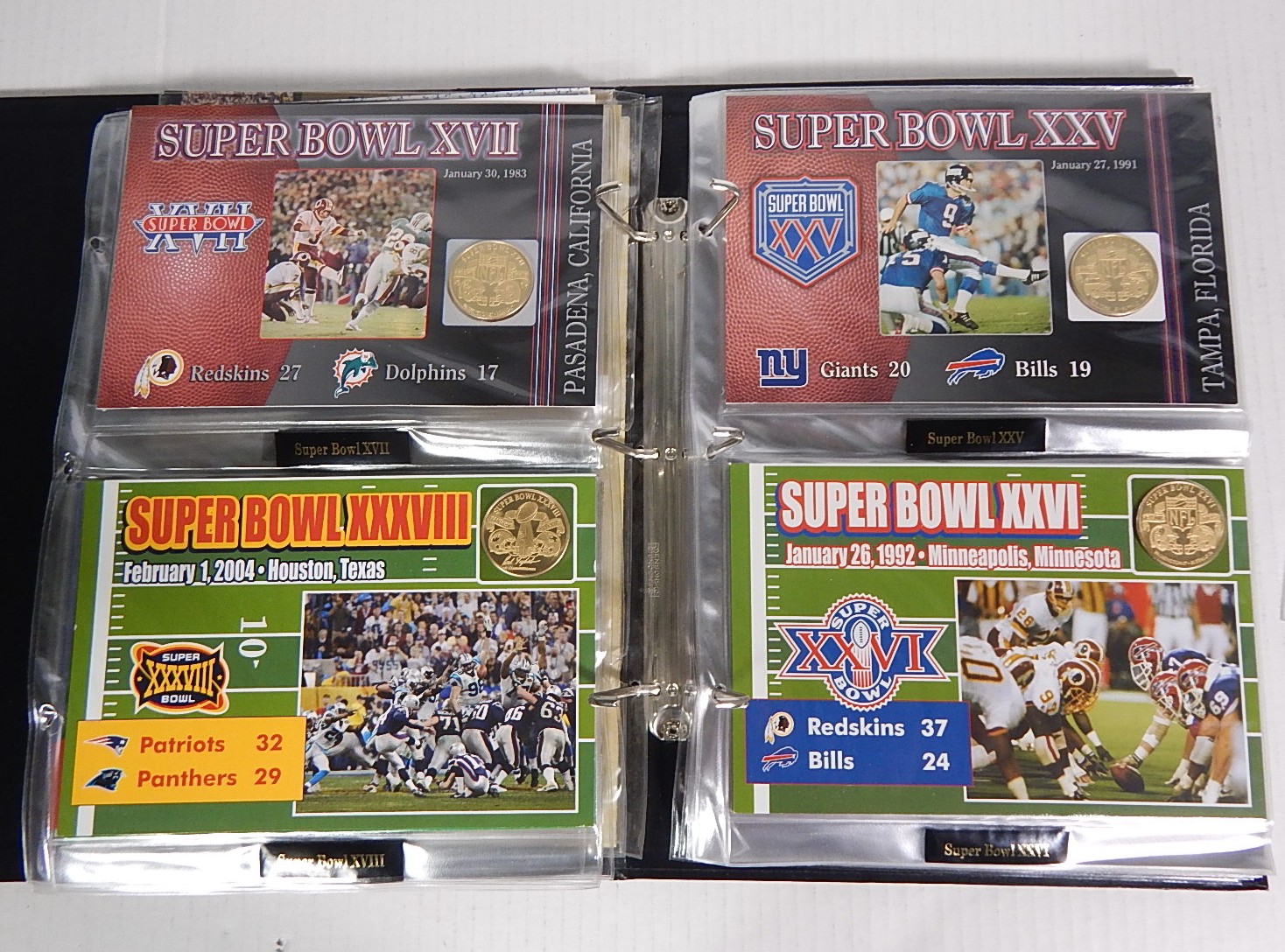 Danbury Mint NFL Super Bowl Flip Coin Collection