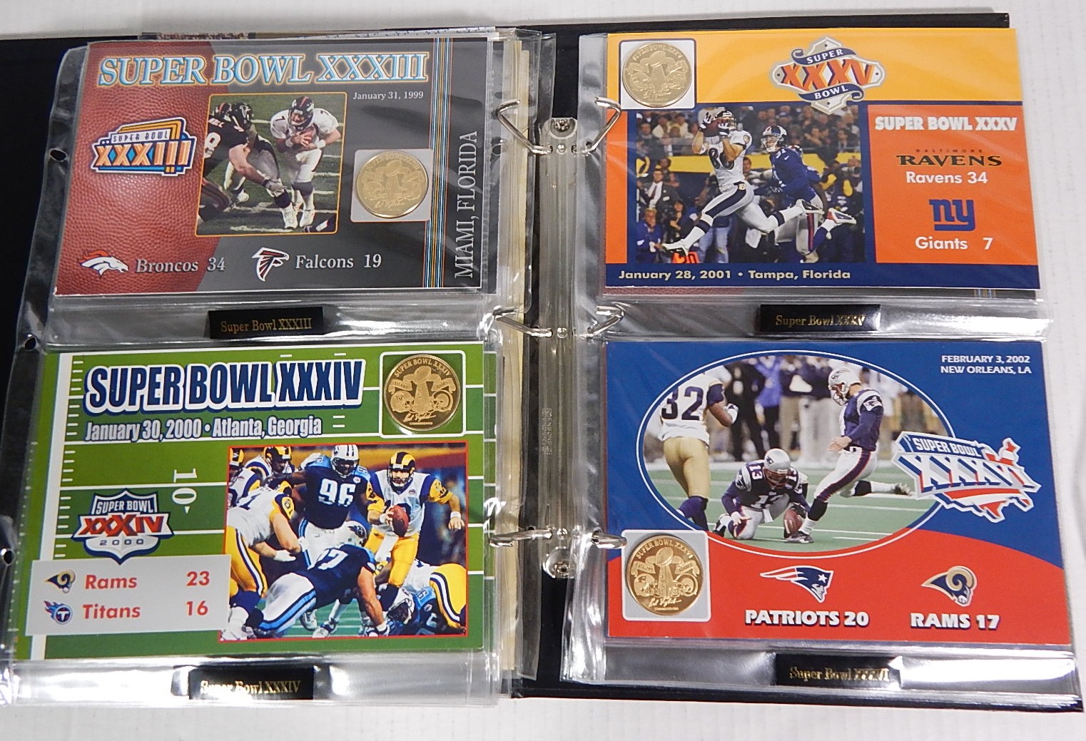 Danbury Mint NFL Super Bowl Flip Coin Collection