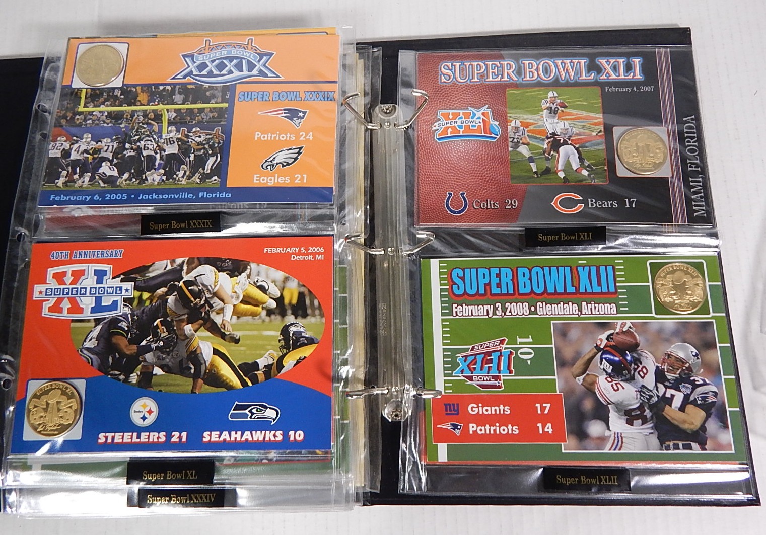 Danbury Mint NFL Super Bowl Flip Coin Collection
