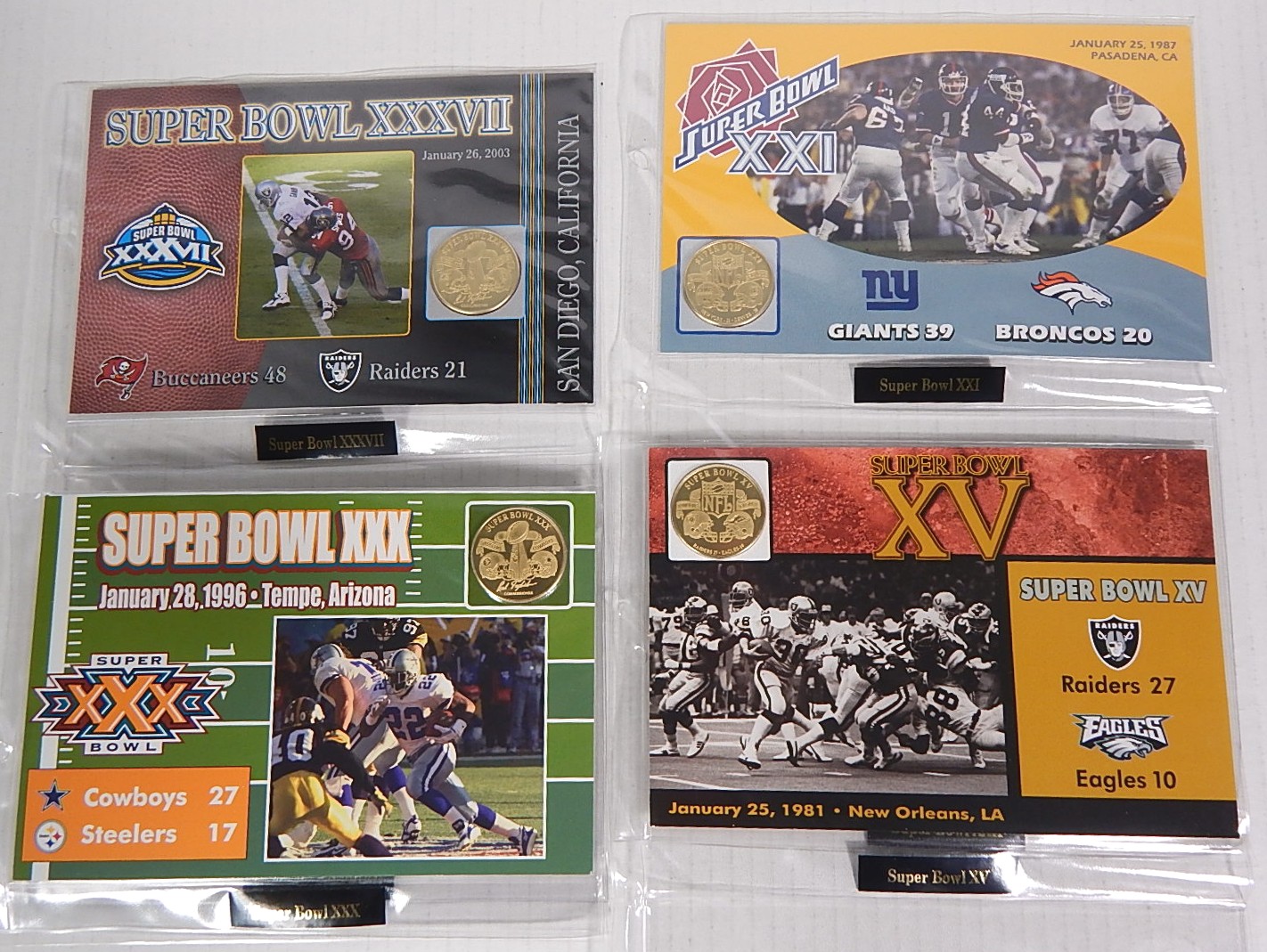 Danbury Mint NFL Super Bowl Flip Coin Collection