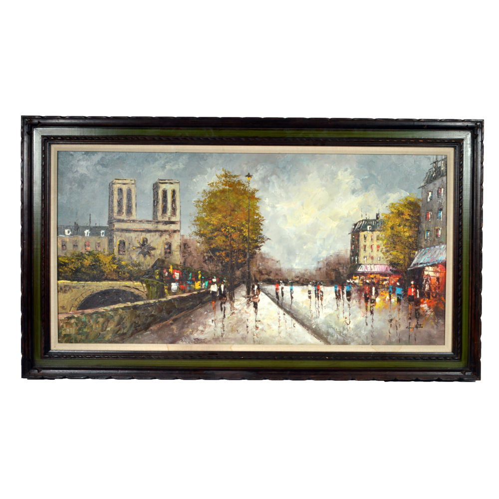 Mary Botto Oil Painting of a Parisian Street Scene