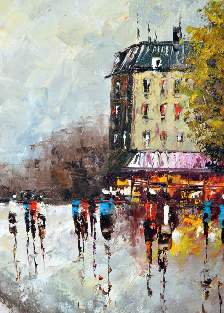 Mary Botto Oil Painting of a Parisian Street Scene