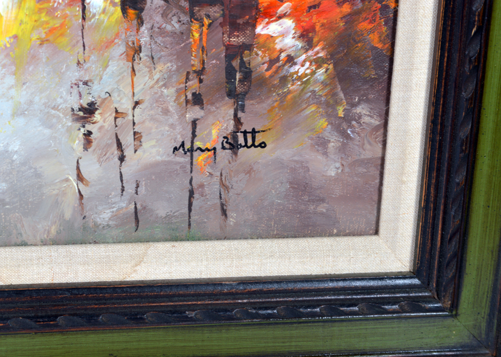 Mary Botto Oil Painting of a Parisian Street Scene