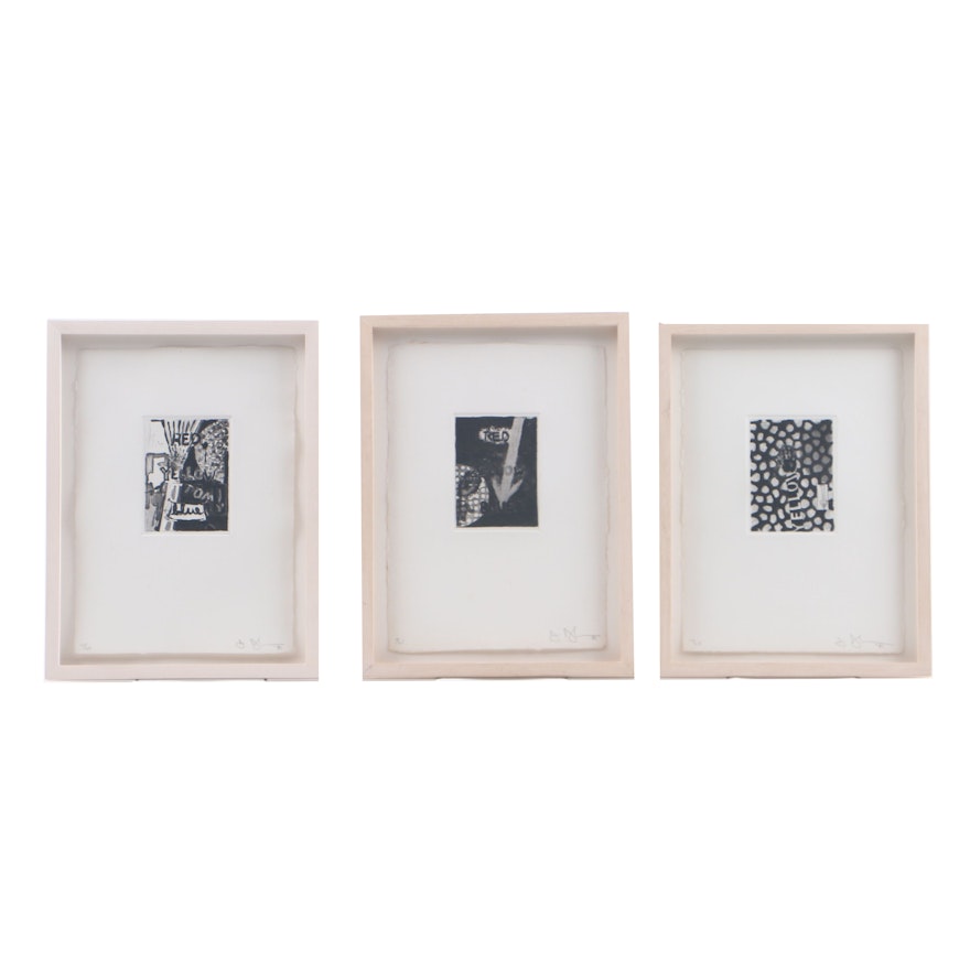 Jasper Johns Signed Limited Edition Etchings with Aquatint "Untitled (Red, Yellow, Blue)"