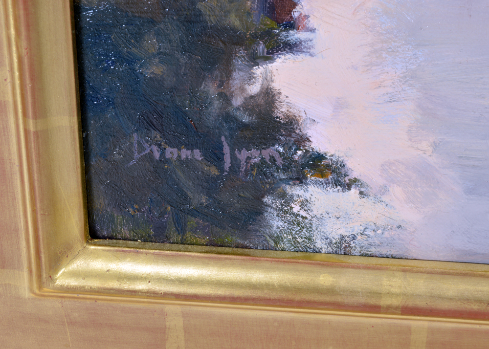 Diane Lyon Oil on Canvas of a Canal Scene