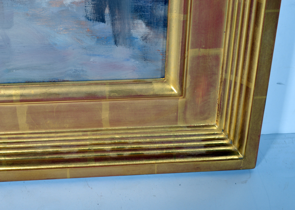 Diane Lyon Oil on Canvas of a Canal Scene